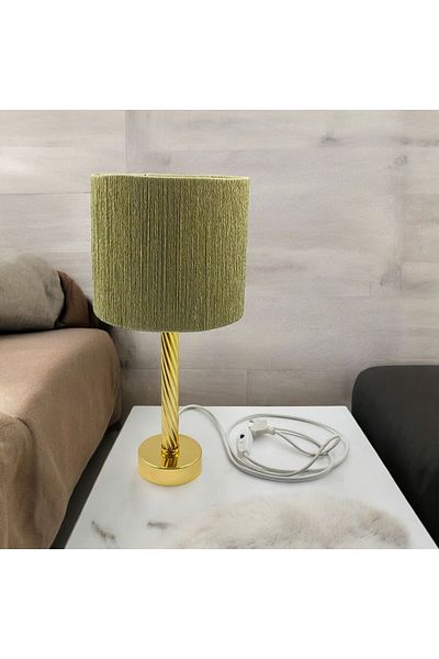 sgeteknoloji Gold Colored Modern Braided Flat Twisted Lampshade