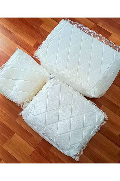 CONSTRAİN Special Series Dowry Holder Velvet Pearl Embroidered 3-Piece Bundle Engagement Bride Groom Bag