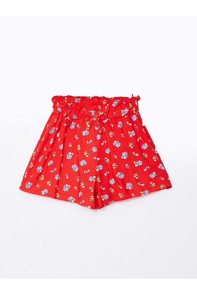 LC Waikiki LCW Floral Patterned Elastic Waist Shorts for Baby Girl