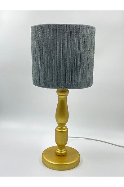 sgeteknoloji Modern Gold Color Wicker Braided Wooden Lampshade