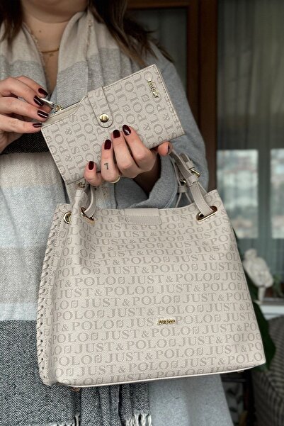 Just Polo حقيبة كتف وحقيبة يد نسائية مضفرة مكونة من 4 أقسام 2180 رطل