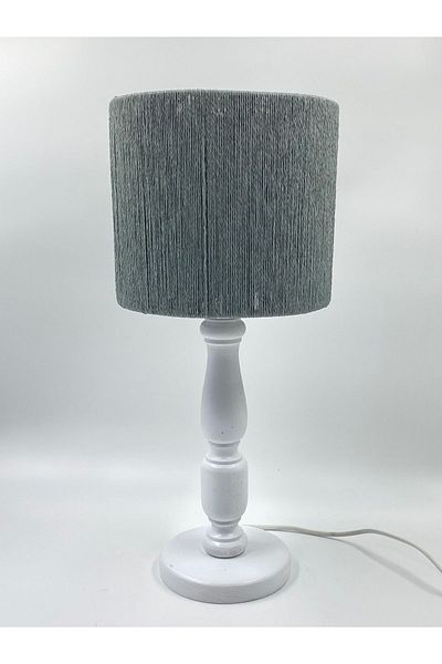sgeteknoloji Modern White Wooden Lampshade - Wicker Braided Design