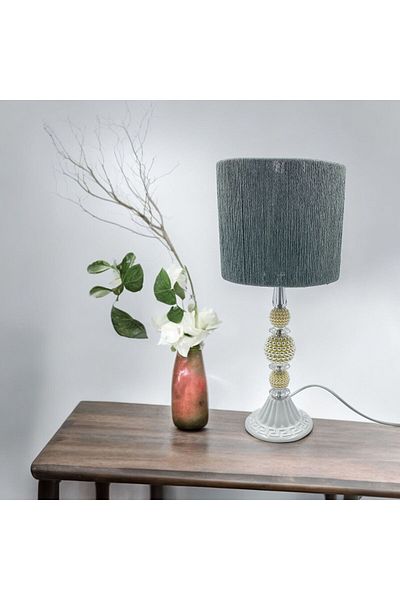 sgeteknoloji White Pearl Metal Material - Wicker Braided Modern Lampshade