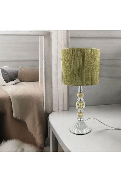 sgeteknoloji White Pearl Metal Material - Wicker Braided Modern Lampshade