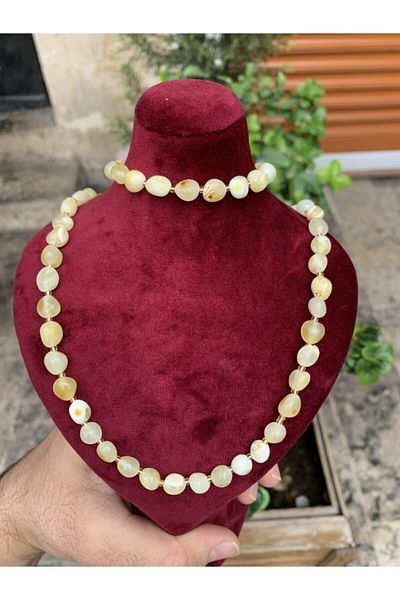 BOJI Original Natural Baltic Drop Amber Necklace-bracelet Set Adult Healing Source