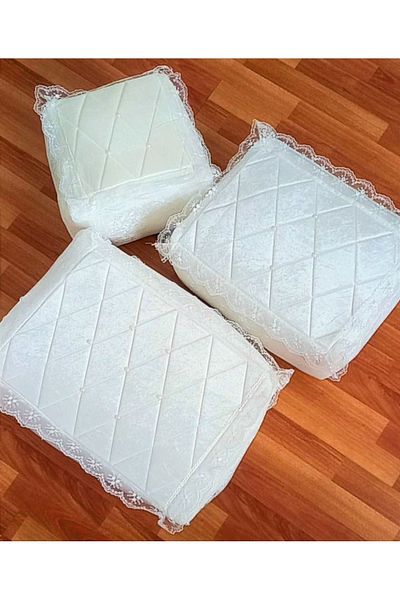CONSTRAİN Special Series Dowry Holder Velvet Pearl Embroidered 3-Piece Bundle Engagement Bride Groom Bag