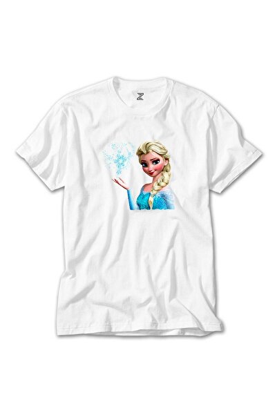 Karadeniz Tricou alb Frozen Elsa Face