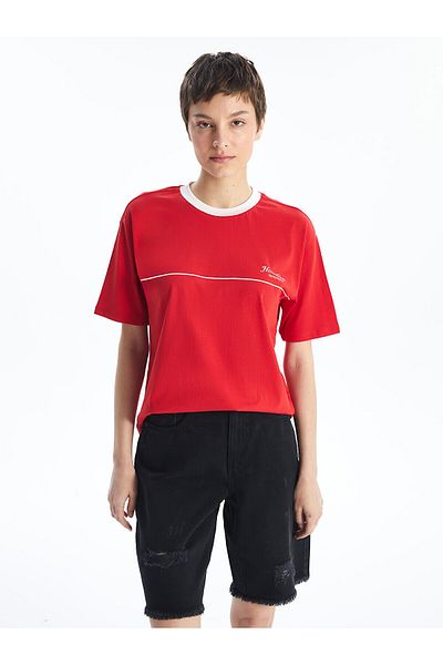 LC Waikiki LCW Women's T-Shirt - Crew Neck, Printed, Short Sleeve