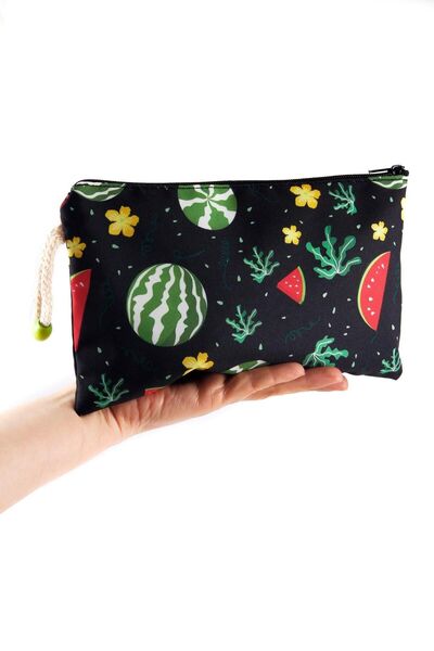 BYBAG Dimensiune medie 12cm X 20cm Geantă de machiaj cu fermoar cu model de f...