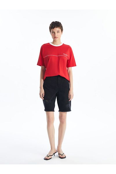 LC Waikiki LCW Women's T-Shirt - Crew Neck, Printed, Short Sleeve