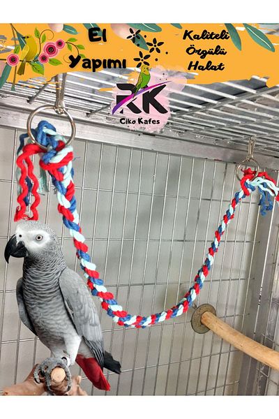 Ciko Kafes Parrot Bird Braided Colored Rope