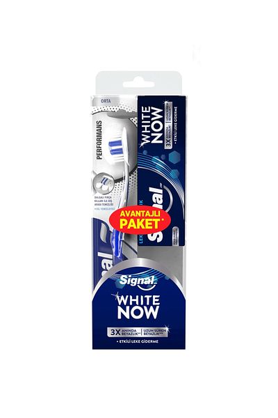 Signal White Now 50 ml Stainless Cleaning Toothpaste + Signal Performance Medium Toothbrush