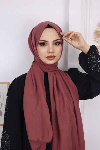 feronis Hijab Women's Bamboo Shawl Model _Dried Rose