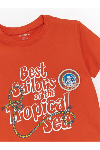 LC Waikiki LCW Baby Boy T-Shirt - Crew Neck, Short Sleeve, Printed