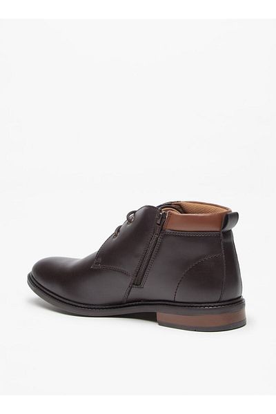 LBL by Shoexpress Solid Chukka Boots with Zip Closure