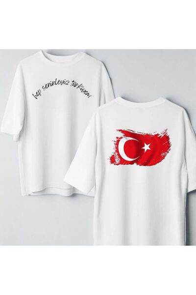 Vordevia Tricou oversize cu imprimeu Hep Seninleyem Türkiyem - Echipe naționale