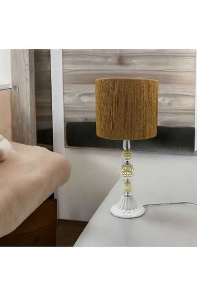 sgeteknoloji Modern Wicker Braided Pearl White Lampshade - Metal Material