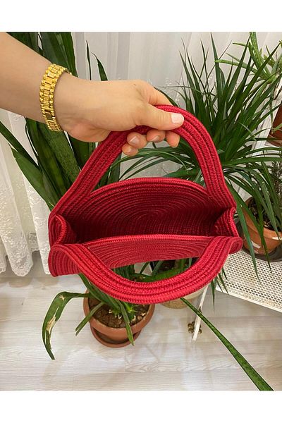 ModaCardin Rose' Mini Bohemian Style Jute Decorative Women's Bag