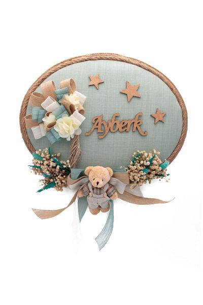 Lora Wedding Στολίδι πόρτας δωματίου για αγοράκι Dry Floral, Στολίδι πόρτας νοσοκομείου