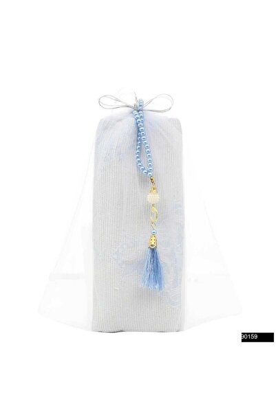 Furkan Neşriyat Orta Boy Tül Kesede Seccade Cam Inci Tesbih Seti