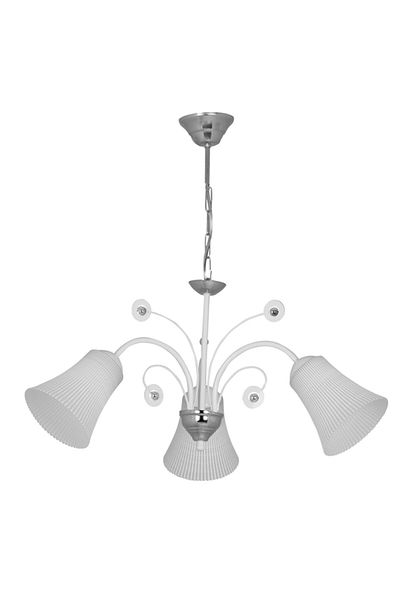 Fer Avize Idil White Color Modern Luxury Design 1167 White Glass Living Room - Kitchen - Bedroom 3-Piece Chandelier