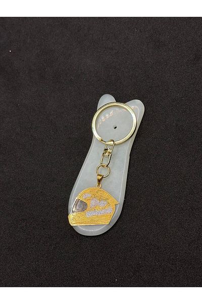 Es Silver Nolan Helmet Keychain Gold-plated