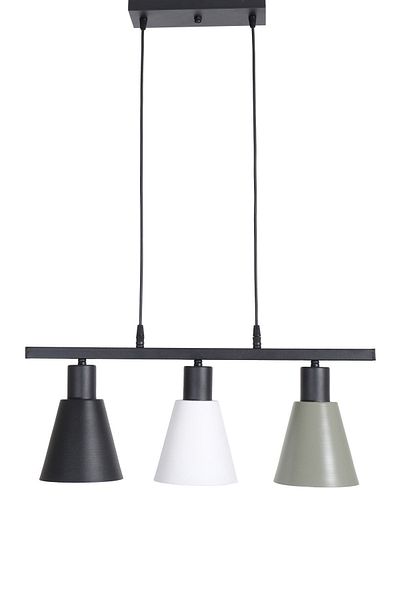 Fer Avize Trend Modern Design Living Room - Kitchen - Cafe Black - White - Green 3-Piece Chandelier