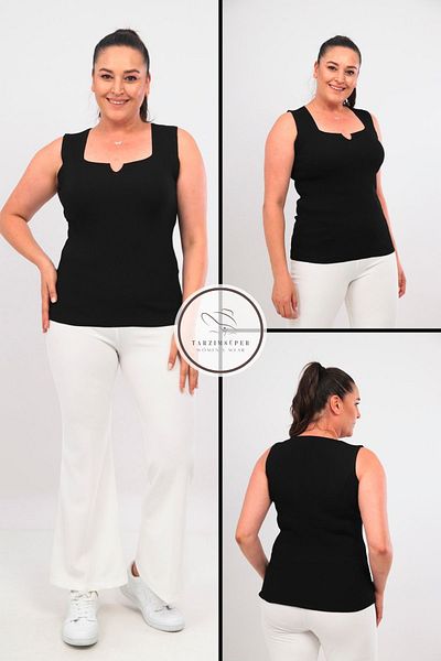 tarzımsüper New Season Plus Size - Flexible and Comfortable Square Collar Undershirt, Thick Strap