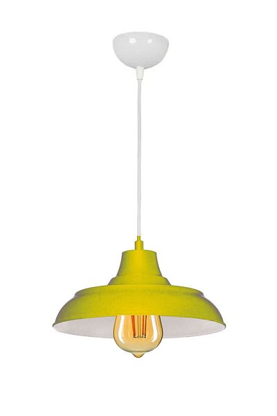 Fer Avize Sinyor Modern Metal Finish Yellow Inside White Pendant Lamp Cafe - Kitchen Single Chandelier