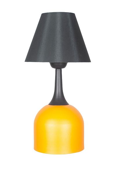 Fer Avize Reina Modern Design Black Headed Orange Base Lampshade - Table - Night Lamp