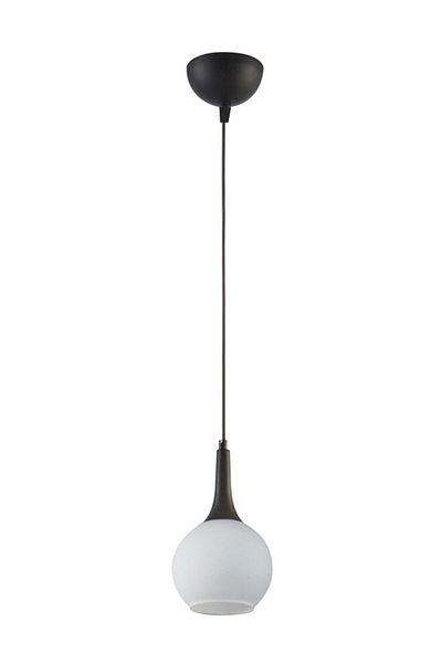 Fer Avize Fred Modern Decorative Black Color White Glass Pendant Lamp Hall - Kitchen Single Chandelier