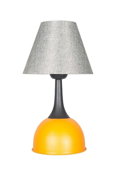 Fer Avize Cute Modern Design Gray Headed Orange Base Lampshade - Table - Night Lamp
