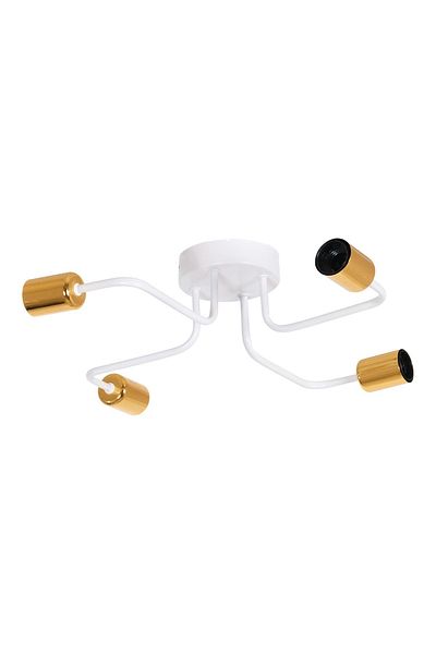 Fer Avize Scorpion Octopus Arm White Gold Color Living Room - Kitchen - Bedroom 4-Piece Chandelier