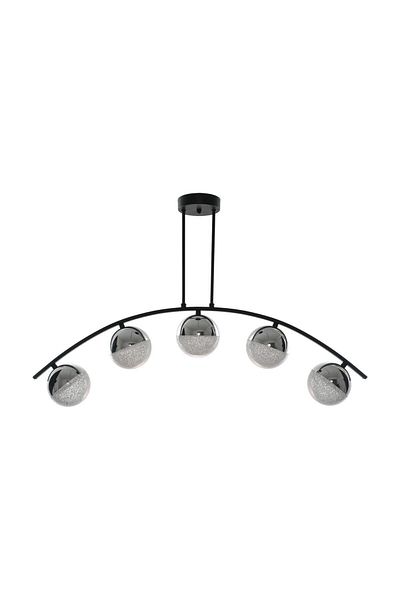 Fer Avize Le-Man Modern Design Chrome Case Dining Table Top - Living Room 5 Led Chandelier