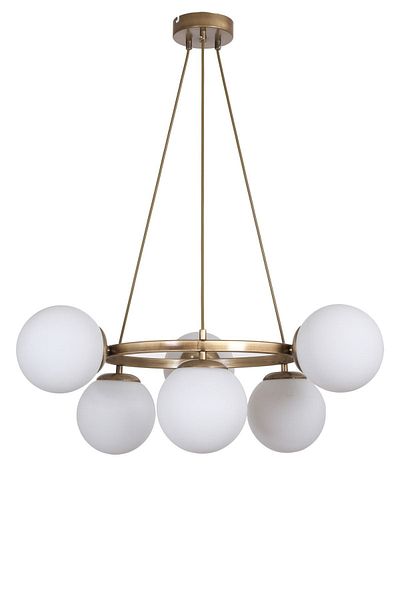 Fer Avize World Modern Design - Set of 6 White and Gold Colored Chandelier for Kitchen, Living Room and Bedroom