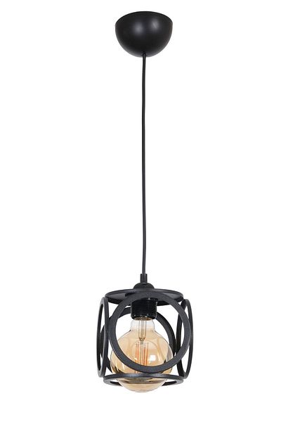 Fer Avize Lotus Modern Design Black Color - Cafe - Living Room - Bedroom - Children's Room Wire Single Chandelier
