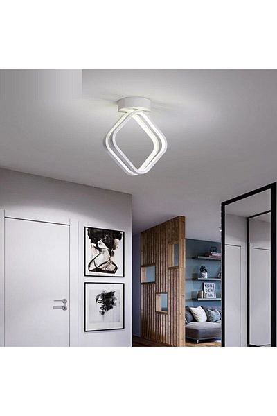 Fer Avize Alice Modern Design White Color Living Room - Kitchen - Hall White Led 2-Piece Chandelier