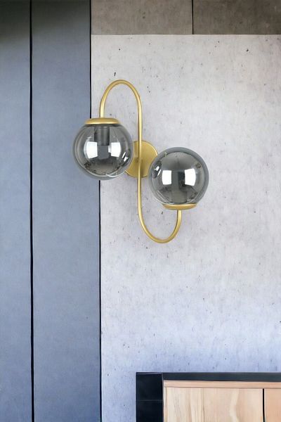 Fer Avize Jupiter Sconce - Modern Design, Antique Color Smoked Glass Cafe - Hall Wall Sconce for Kitchen and Bedroom