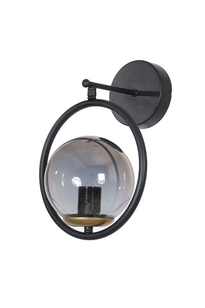 Fer Avize Lara Modern Design Black Color Smoked Glass - Wall Lamp - Wall Sconce