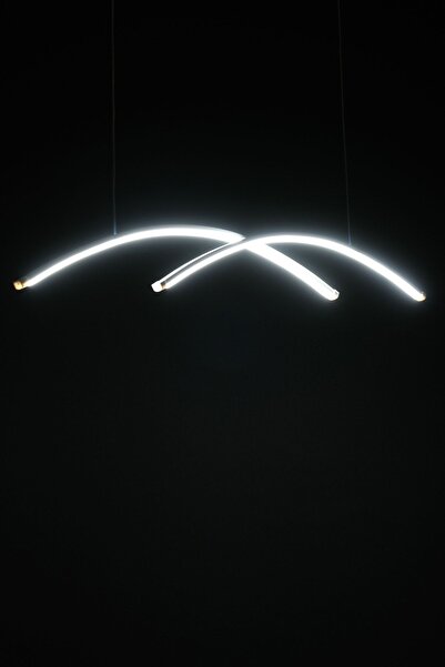 Fer Avize Almira Modern Tasarım Eskitme Renk Yemek Masası Üstü - Mutfak - Salon Beyaz Led 2 Li Avize