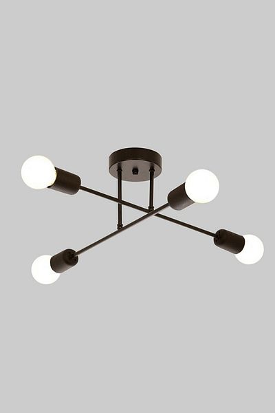 Fer Avize Black Spider Cross Modern Sports Ceiling - Plofonyer Set of 4 Chandeliers (Without Bulb) Living Room-Kitchen-Bedroom