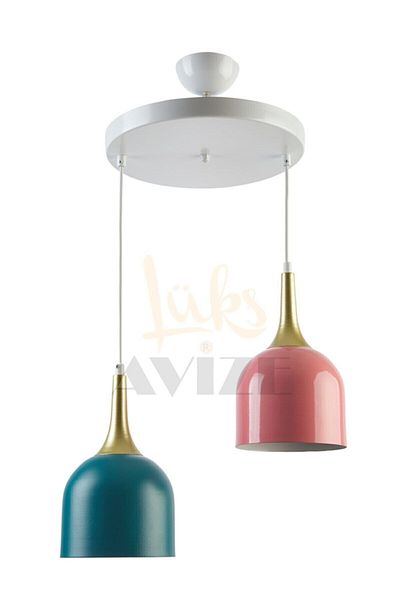 Fer Avize Reına Modern Design Metal Headboard White Color Pendant Lamp Cafe - Kitchen 2-Piece Chandelier