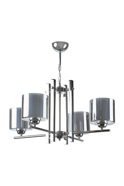 Fer Avize Pierro Modern 4-Piece Chandelier - Smoked Chrome Color, Double Glass Living Room and Kitchen Bedroom Set