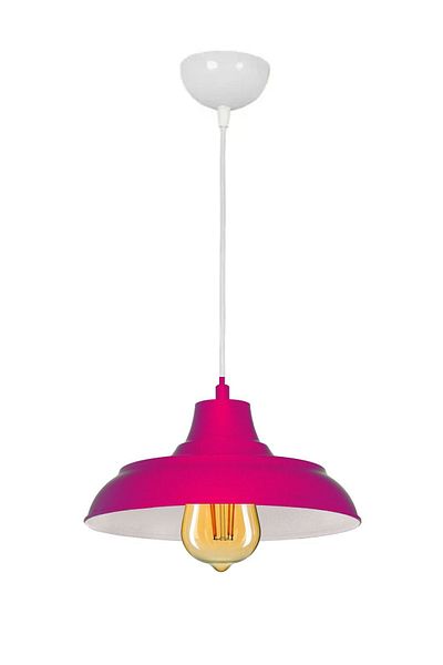 Fer Avize Sinyor Modern Metal Finished Fuchsia White Pendant Lamp Cafe - Kitchen Single Chandelier