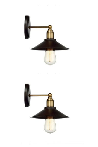 Fer Avize Neva Modern Design Living Room - Kitchen - Bedroom - Black Color Antique Lampholder (2 PCS) Wall Sconce