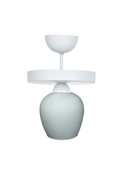 Fer Avize Amanda Modern Plofonyer White Color White Glass Living Room - Kitchen Single Chandelier