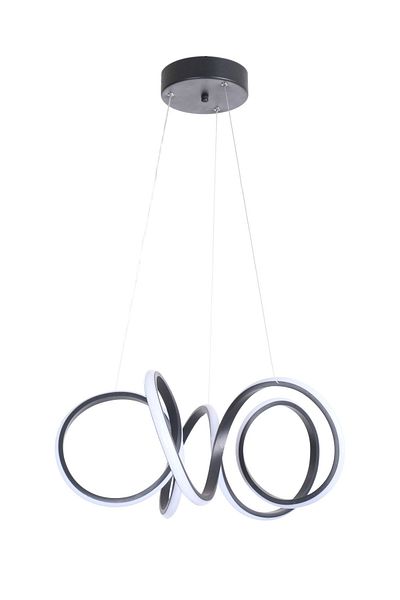Fer Avize Spiral Modern Design Bedroom - Living Room - Kitchen Black Color White Led Chandelier