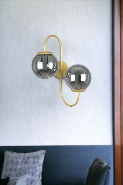 Fer Avize Jupiter Sconce - Modern Design, Antique Color Smoked Glass Cafe - Hall Wall Sconce for Kitchen and Bedroom