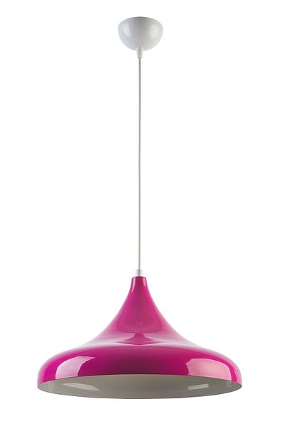 Fer Avize Nil Fuchsia Color White Metal Plastered Pendant Lamp Cafe - Kitchen Single Chandelier