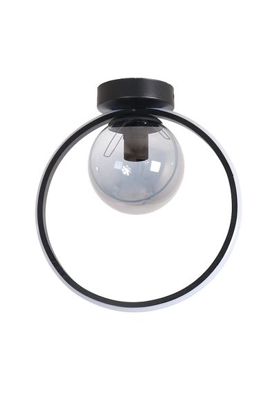 Fer Avize Holly Modern Design Black Color Smoked Glass Living Room Kitchen Hall White Led Single Chandelier